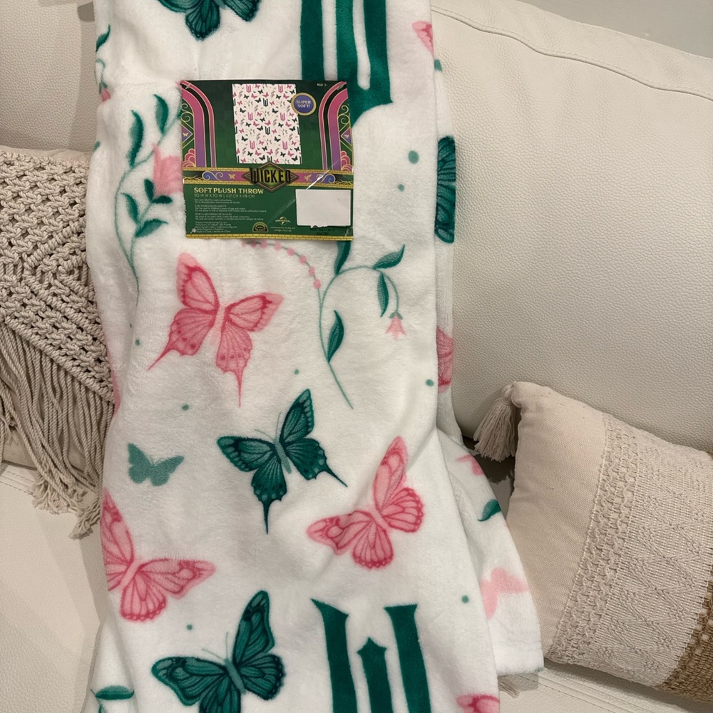 Wicked Butterfly Print Fleece Blanket